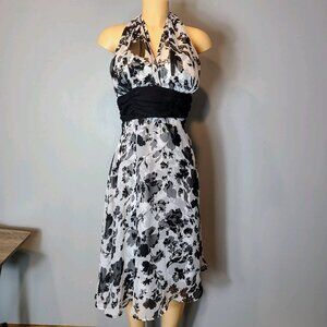 Vtg 90s Halter babydoll dress Y2K Sz 12 Whimsigoth Fairy Wedding Pin Up Silky